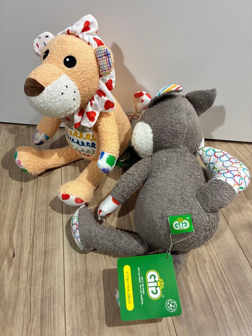 GiGi ライオンとオオカミのぬいぐるみセット 新品タグ付き 出産祝い