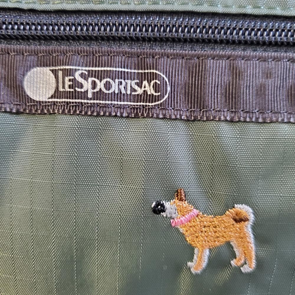新品未使用○レスポートサック○ショルダーバッグ○犬柄・刺しゅう