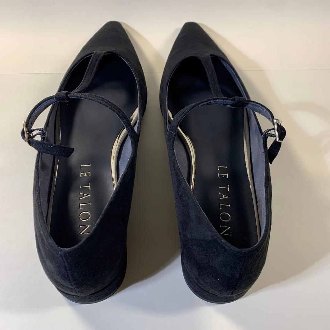 LE TALON ブラック フラットシューズ 25.5cm