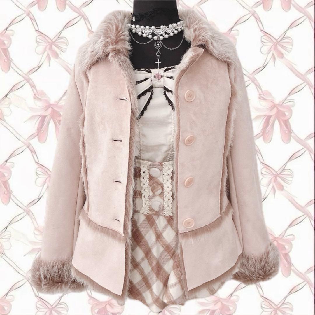 希少✨️LIZLISA系 ムートンコート ファー 姫ギャル 平成 y2k ピンク