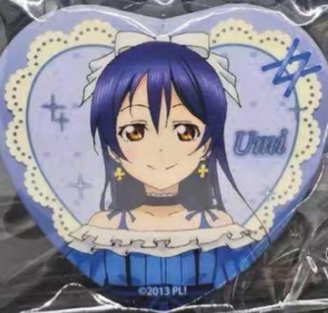 ラブライブ μ's 中国限定 キラセン ホログラム ハート形 缶バッジ 園田
