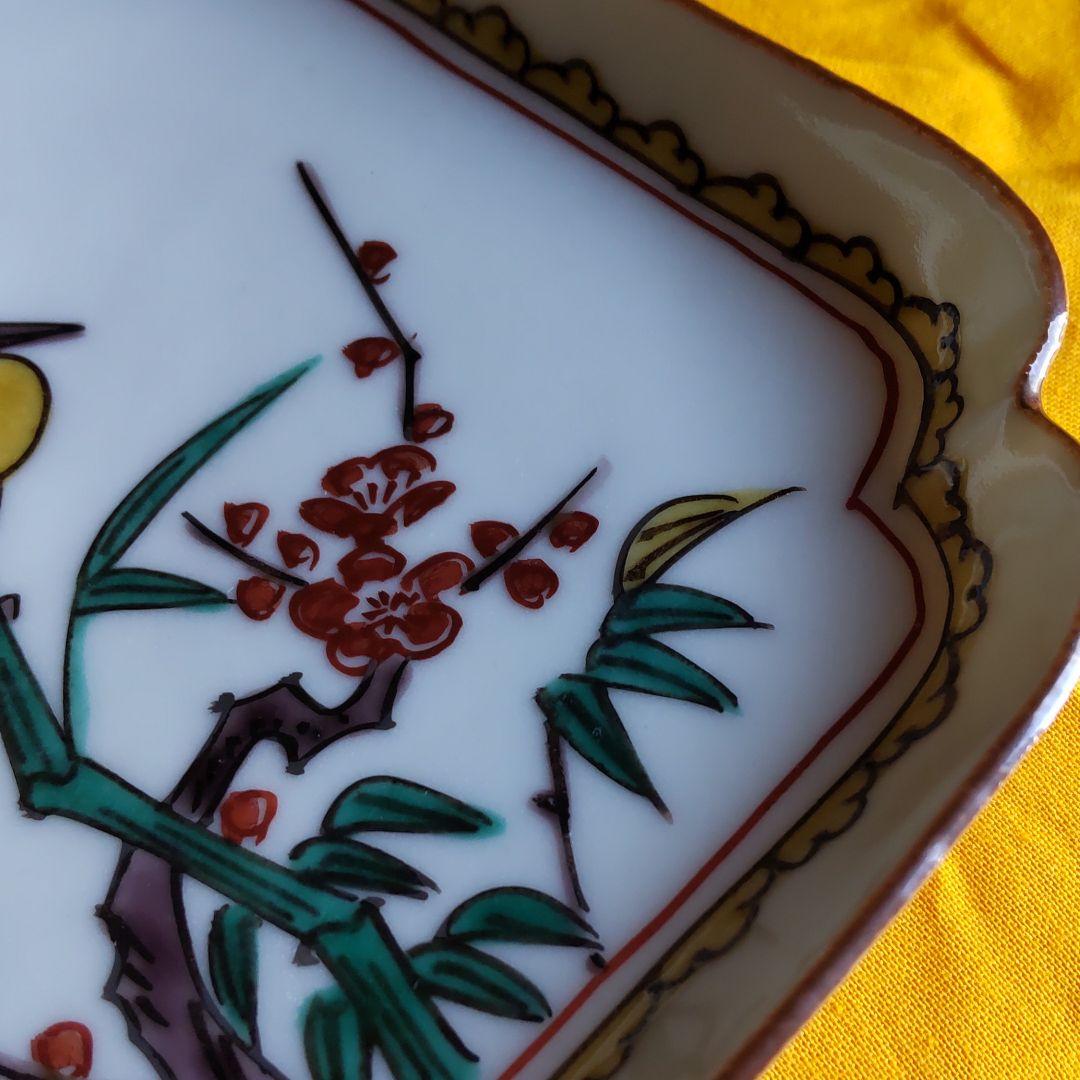 九谷作家宮川哲治造　古九谷風絵変　【銘々皿】【手描き】【古九谷風】【菓子皿】