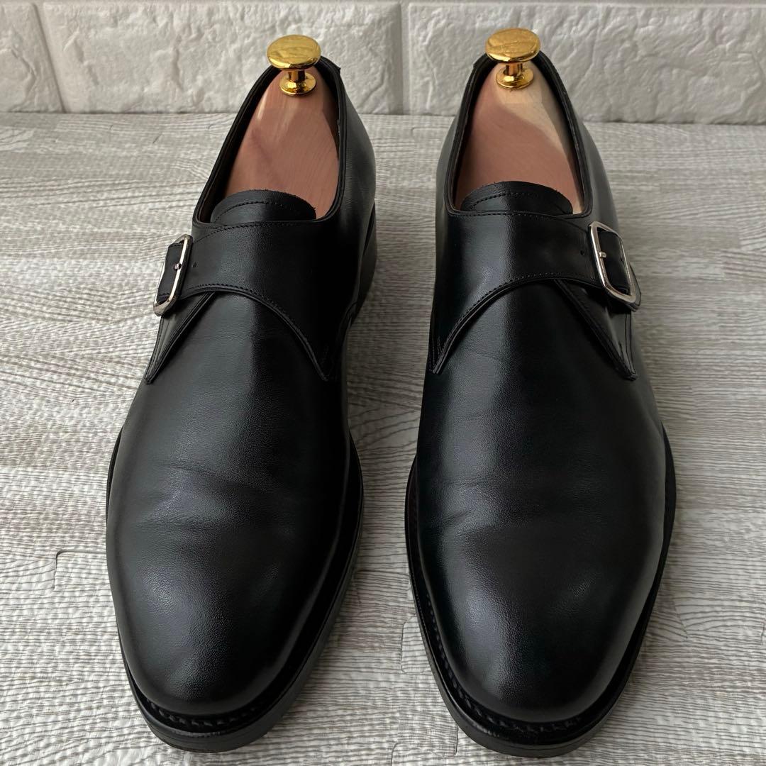ユナイテッドアローズ 革靴 黒 UK7 シングルモンクストラップ