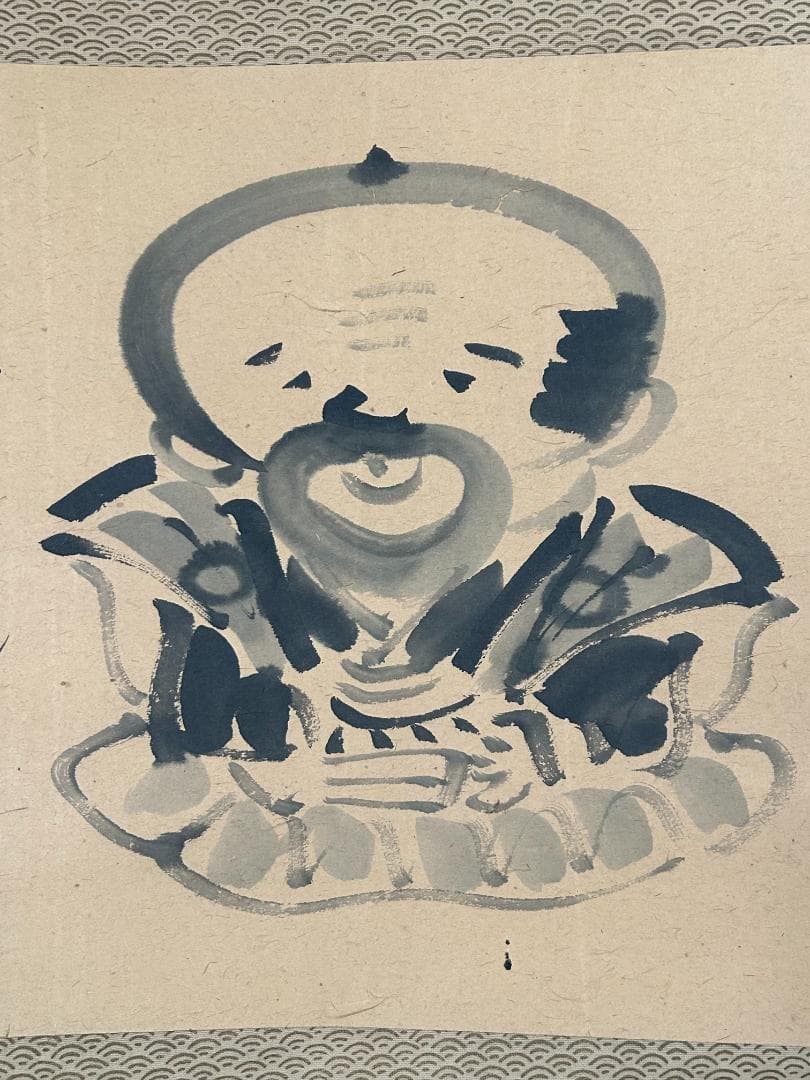 小林松鱗 福助図 仙厓筆意 肉筆 掛軸 共箱 福助足袋 948 - メルカリ