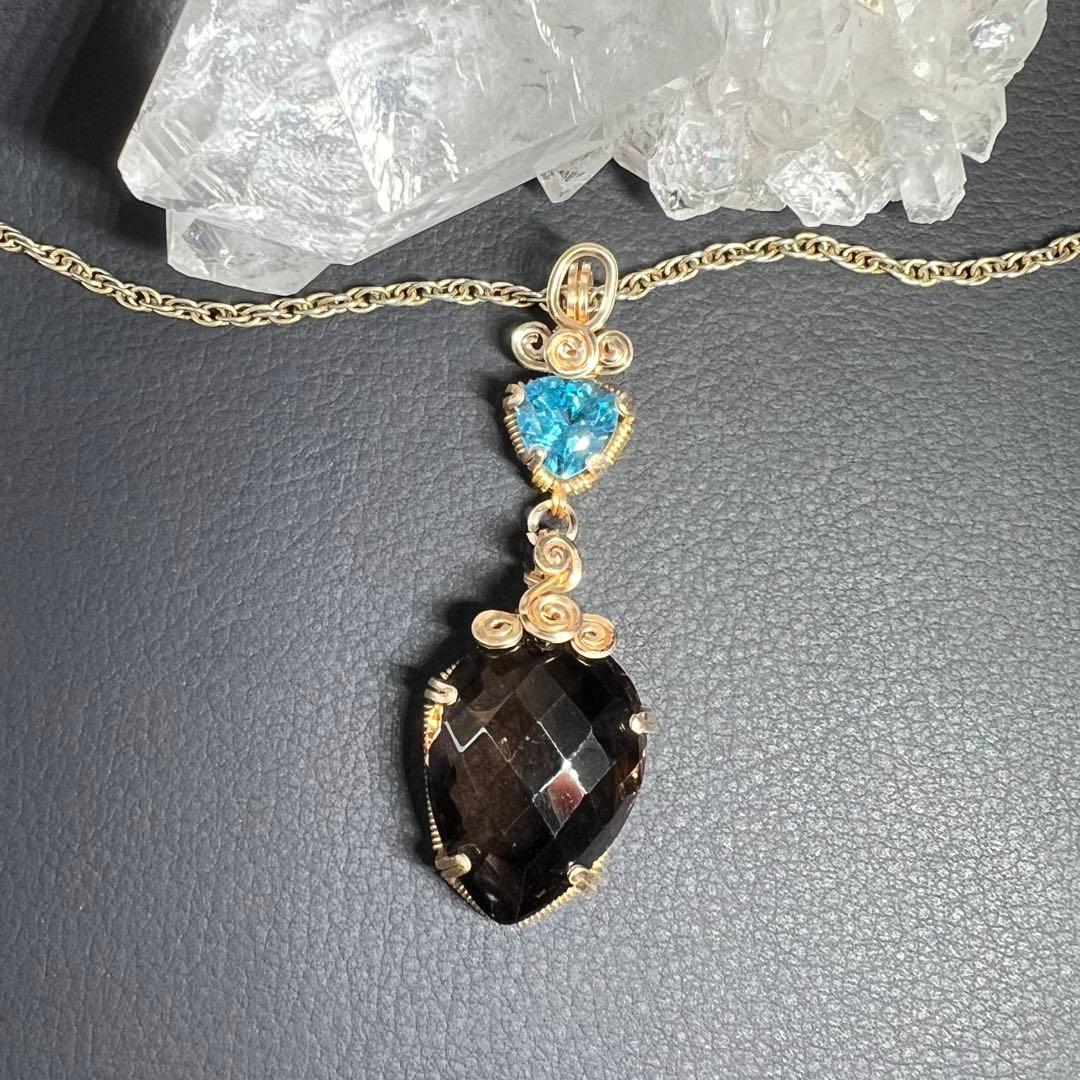 【for マリエモーン様】スイスブルートパーズ＆スモーキークォーツ ロシア産 ブルートパーズ・スモーキークォーツ – 天然石ハッピーギフト