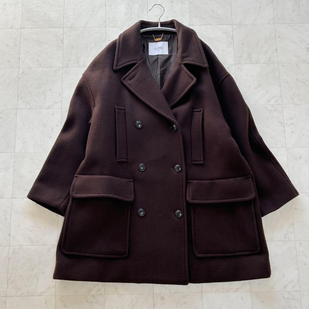 SLOBE IENA メルトンビックPコート ウール ブラウン 2022AW スローブ イエナ SLOBE IENA メルトンビッグPコート 23020912302030