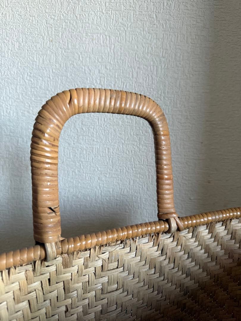 竹籠バッグ かごバック 竹籠 買い物かご マルシェ vintage