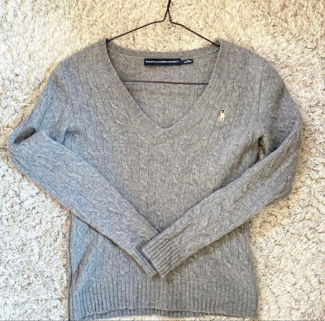 Polo Ralph Lauren グレー Vネック セーター - メルカリ
