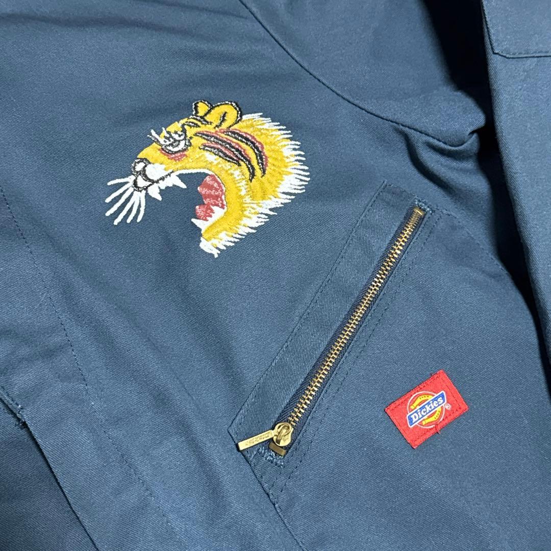 激レアDickies ディッキーズ つなぎ オーバーオール 長袖 刺繍 紺 42