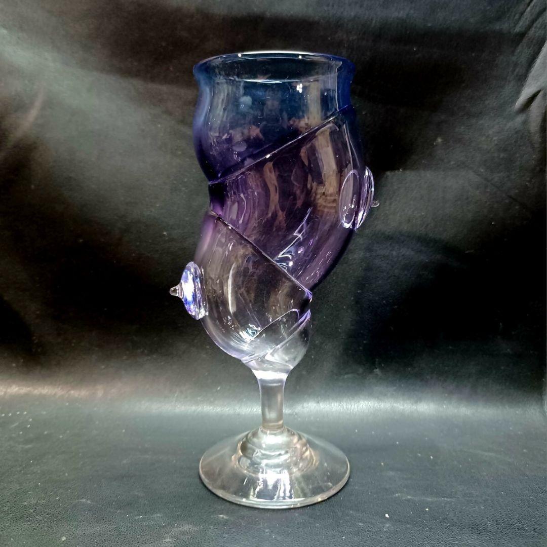 ガラス作家 伊藤賢治 ゴブレット グラデーション グラス Yahoo!オークション - 伊藤 賢治 吹きガラス 「渦巻ゴブレット」