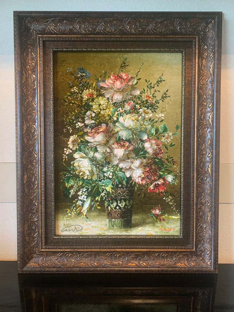 手織りペルシャ 絵画絨毯(タブロー) ペルシャ絨毯タブリーズ絵画 125×92cm（FP-8） – ギャッベ＆ペルシャ