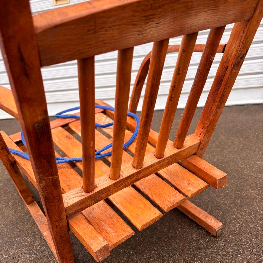 送料込】昭和レトロ 手押しソリ 木製 そり アンティーク インテリア