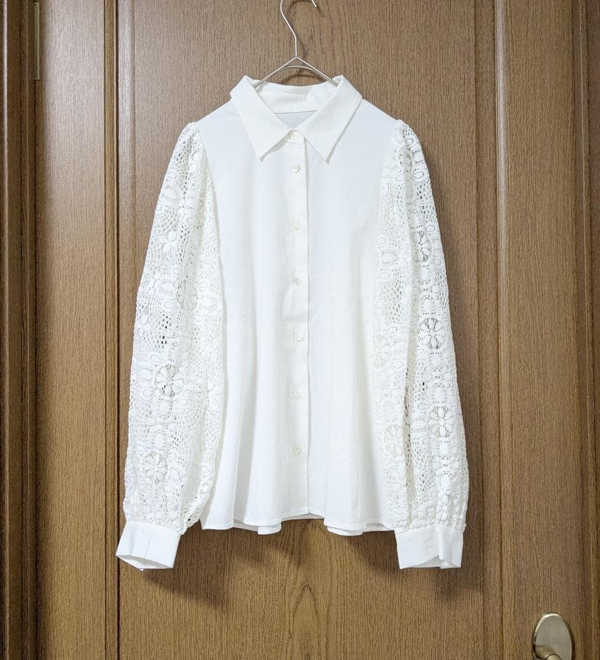 VERMEIL par iena レースコンビ ボリュームスリーブブラウス - メルカリ