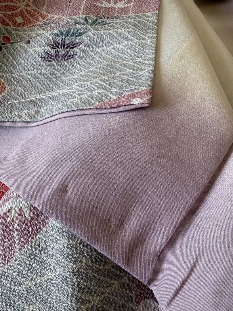 ❤️お姫様正絹小紋 鬼シボ縮緬 新品保管品 新品畳紙付き 着物のみ