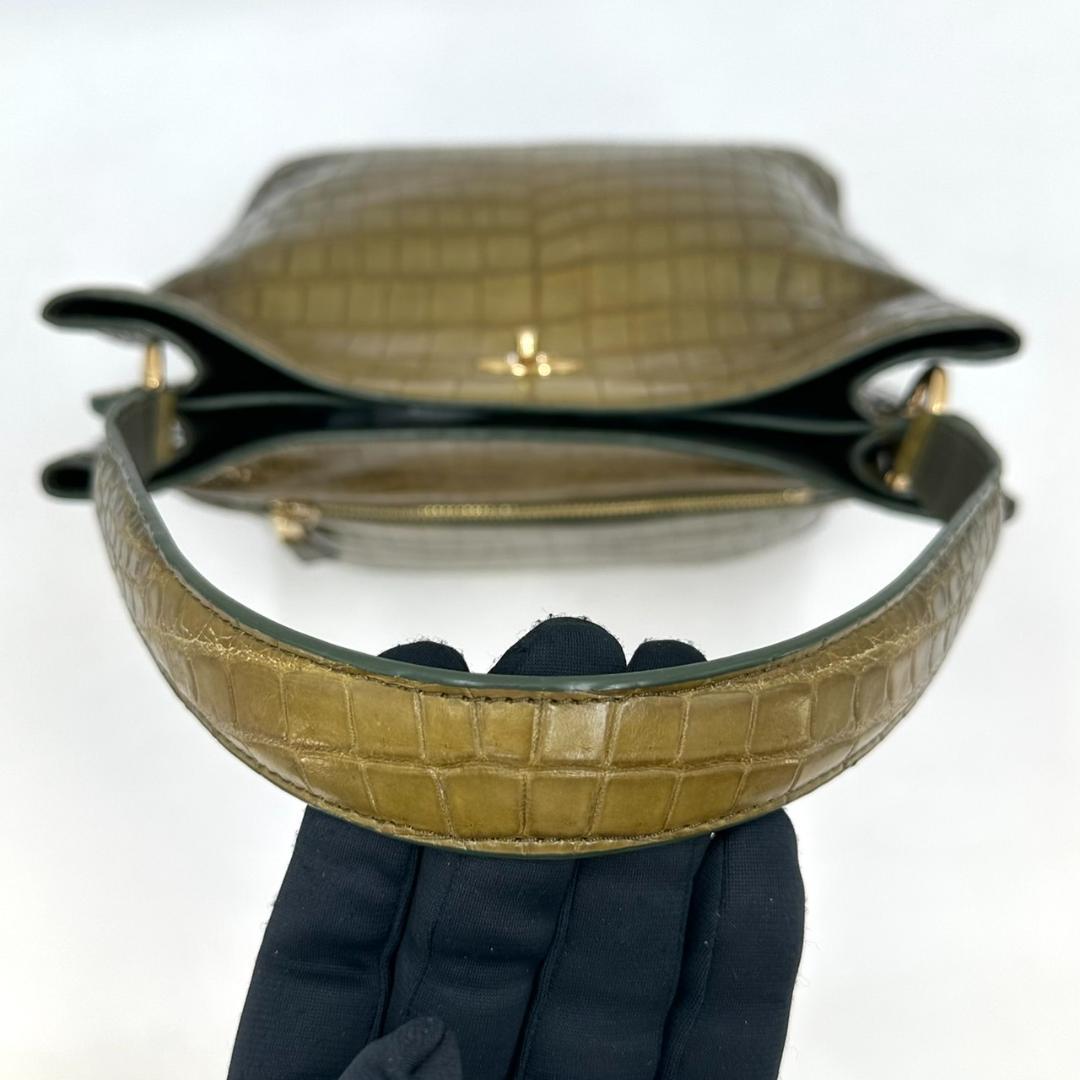 ペレリールッソ 日本製 クロコダイルレザー ショルダーバッグ