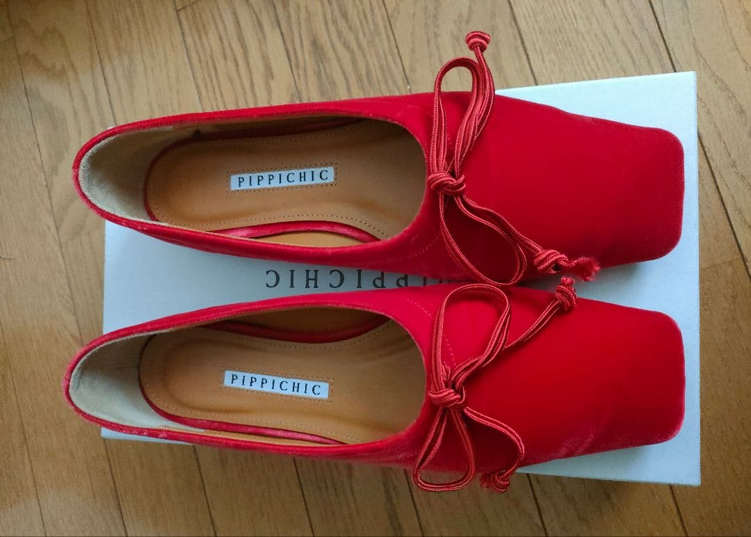 PIPPICHIC バレエシューズ レッド 36 1/2 PIPPICHIC（ピッピシック） バレエシューズ パンプス 「PIPPICHIC