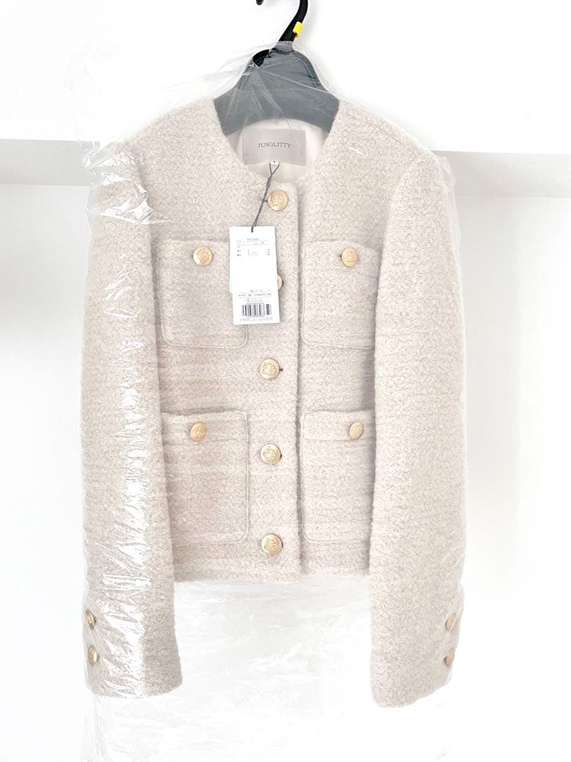 新品未使用タグ付き JUSGLITTY シャイニーブークレジャコット - メルカリ