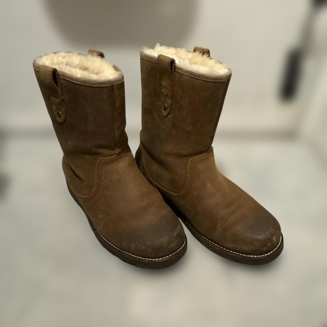 UGG アグ ペコスブーツ 26cm ブラウン レザー STONEMAN - メルカリ