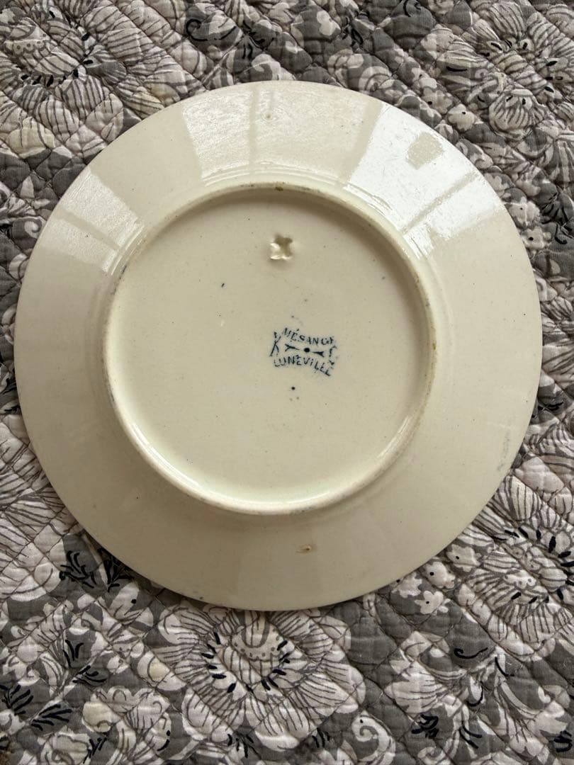 フランスアンティークリュネビィル窯Mesangeソーサーデザートプレート