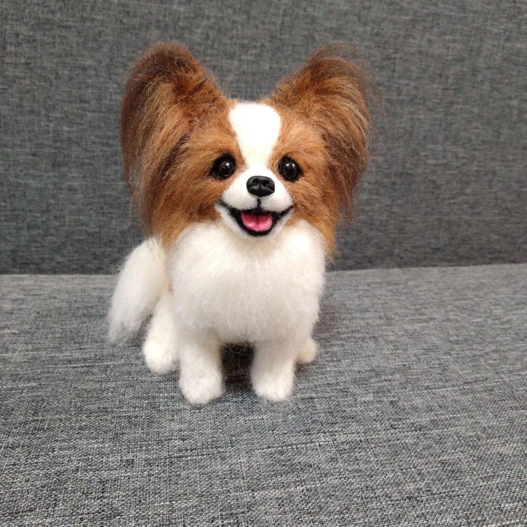 羊毛フェルト パピヨン ハンドメイド 犬 - メルカリ
