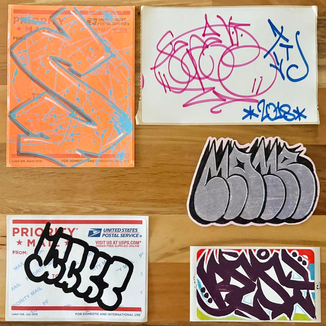 ① グラフィティー 手描きステッカー 5枚セット graffiti グラフィティ