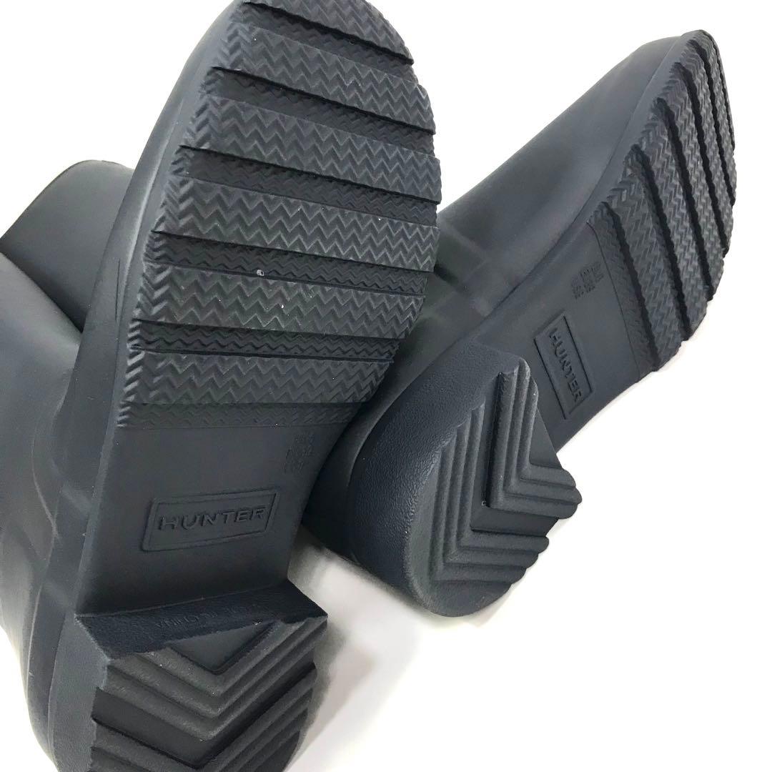 美品 ハンター レインブーツ バックル付き UK6 24.5cm ブラック 袋付