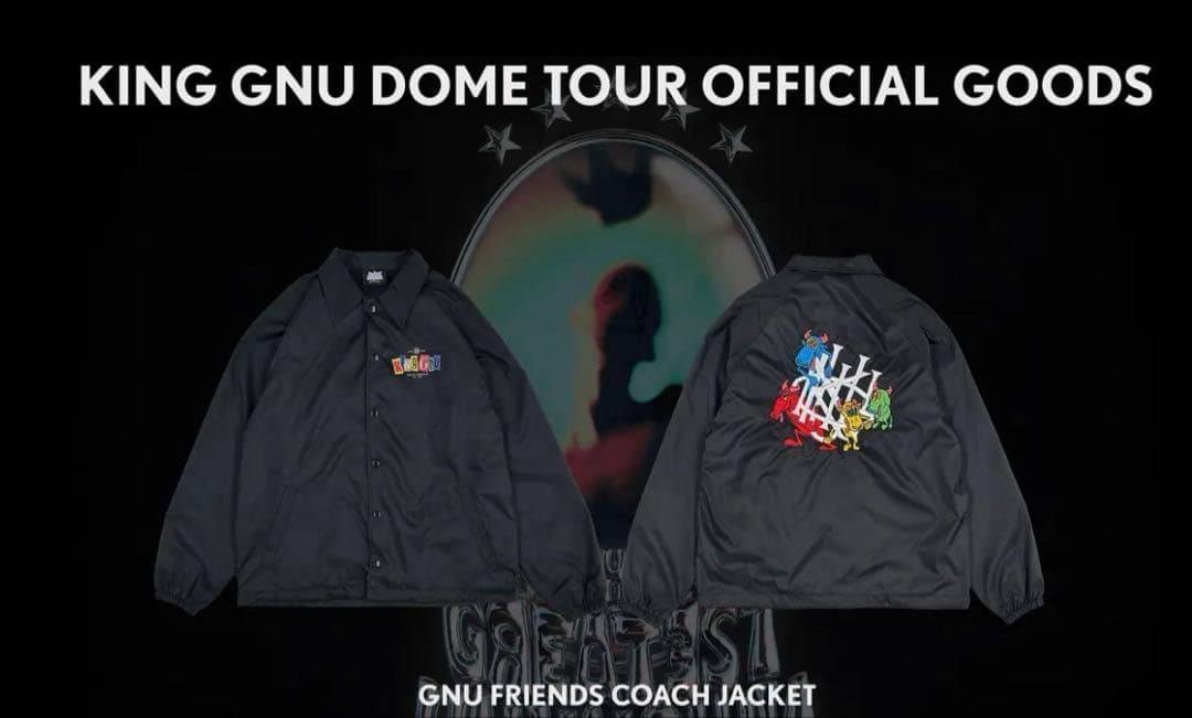 King Gnu コーチジャケット　ジャケット　ブラック King Gnu コーチジャケット ブラック Mサイズ ツアーグッズ GNU