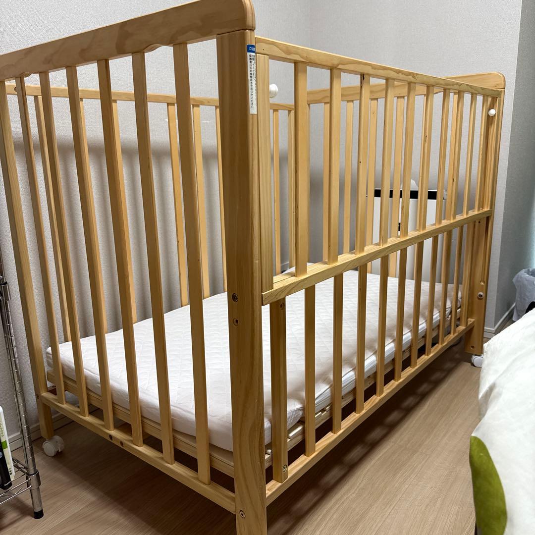 ベビーベッド + 敷布団セット + ガーゼスリーパー サンデシカ ベビー 敷布団 レギュラー サイズ 洗濯機で洗える 布団