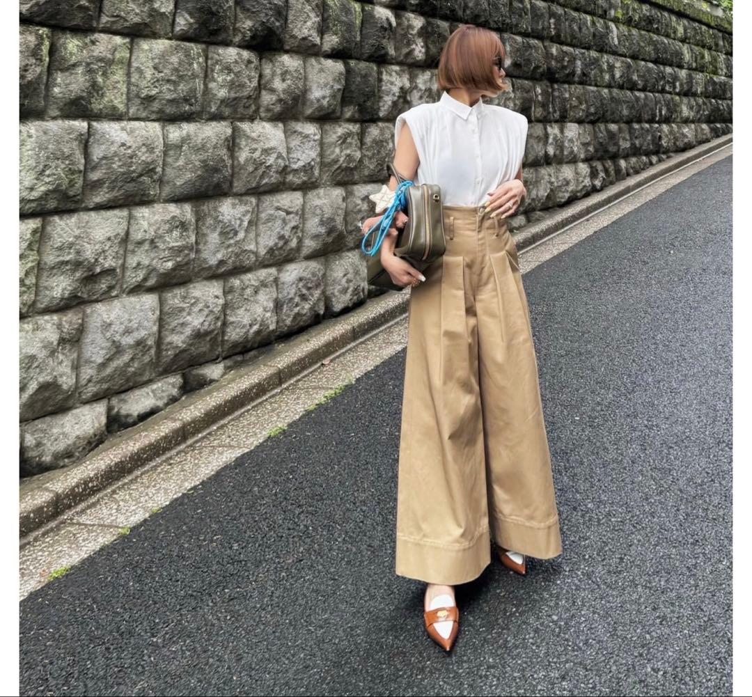 Cygne チノワイドパンツ Eric ベージュ 0サイズ - メルカリ