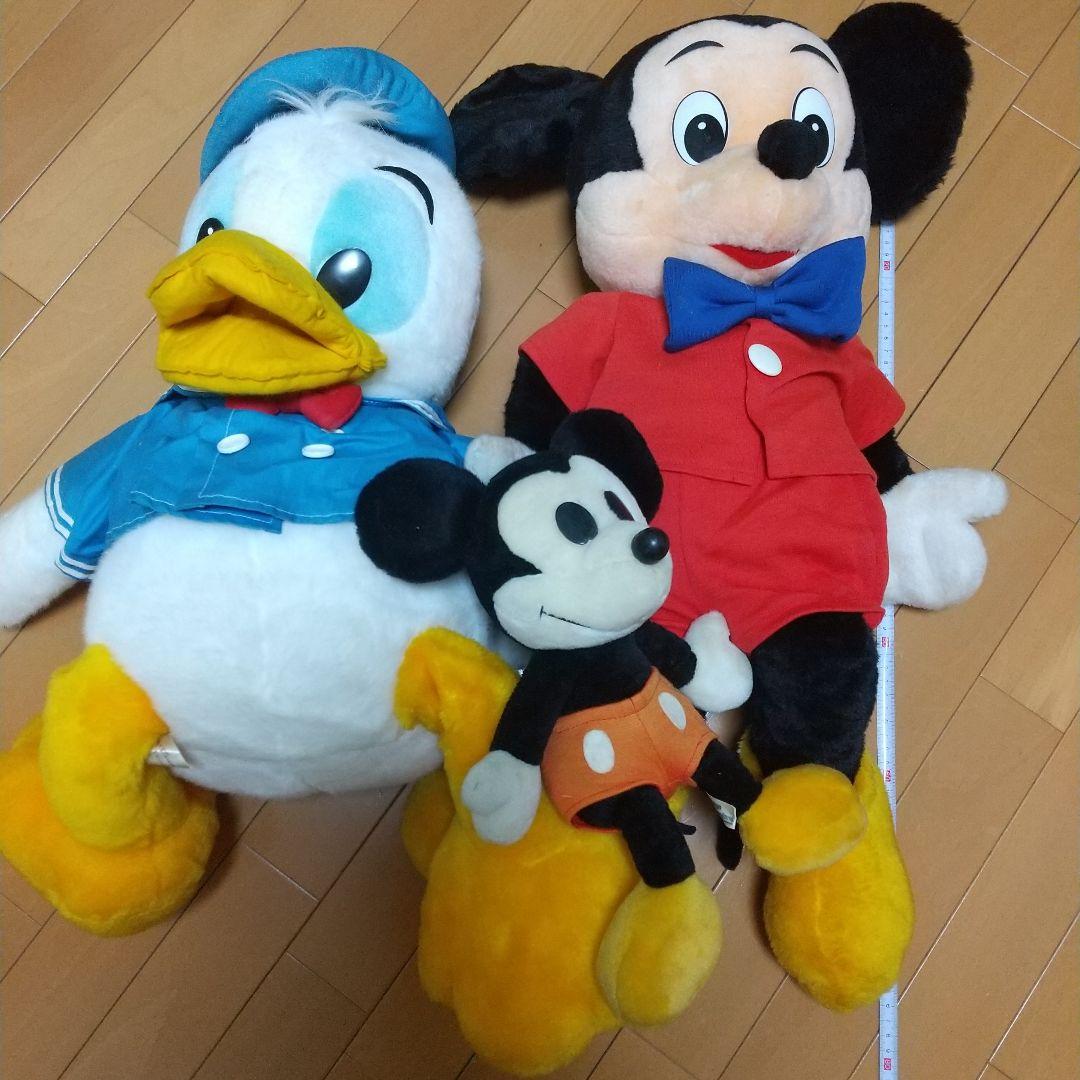 レトロディズニーランド購入1m弱ミッキーマウスぬいぐるみドナルド