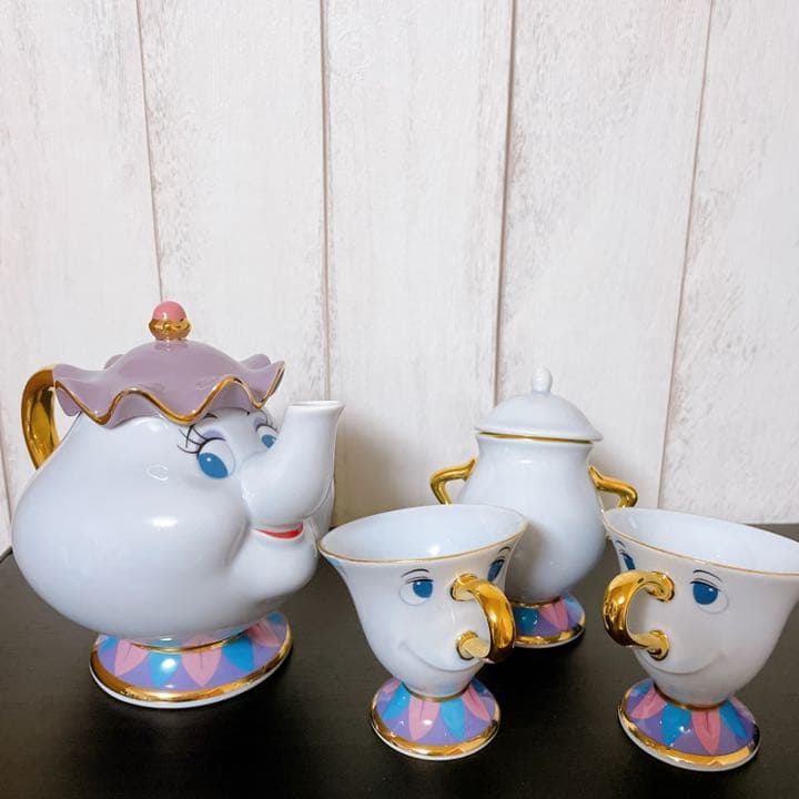 レア ディズニー限定 美女と野獣 ティーポットセット ポット夫人