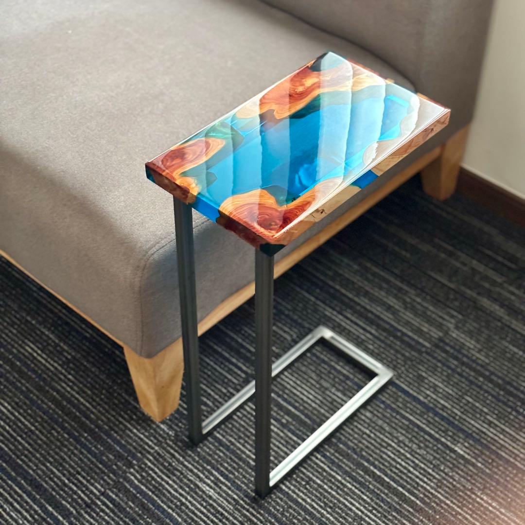 サイドテーブル アイアン 無垢 木製 おしゃれ アンティーク コの字 ミニ 伊吹 サイドテーブル 木製 アイアン コの字型 ソファーサイドテーブル