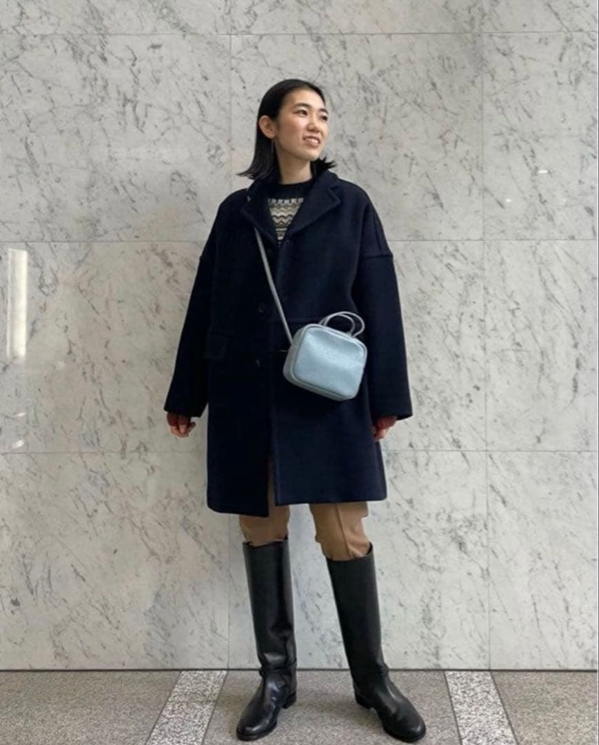 MCPHEE TOMORROWLAND オーバーサイズウールコート ネイビー36 - メルカリ