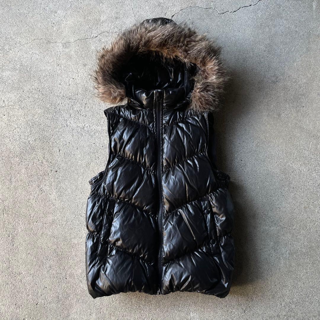 00s old gap ファー ダウン ベスト 光沢 y2k archive - メルカリ