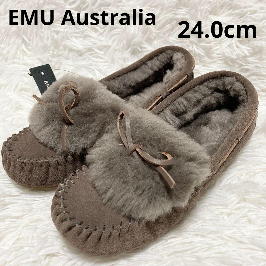 新品 EMU Australia モカシン ボア 24cm スエード スモーク - メルカリ