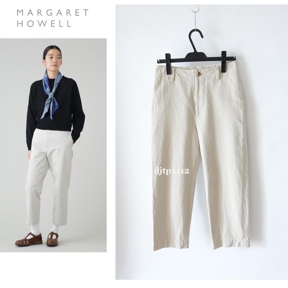 極美品*マーガレットハウエル 2023 コットンツイル*クロップド トラウザーズ 極美品*マーガレットハウエル 2023 コットンツイル*クロップド