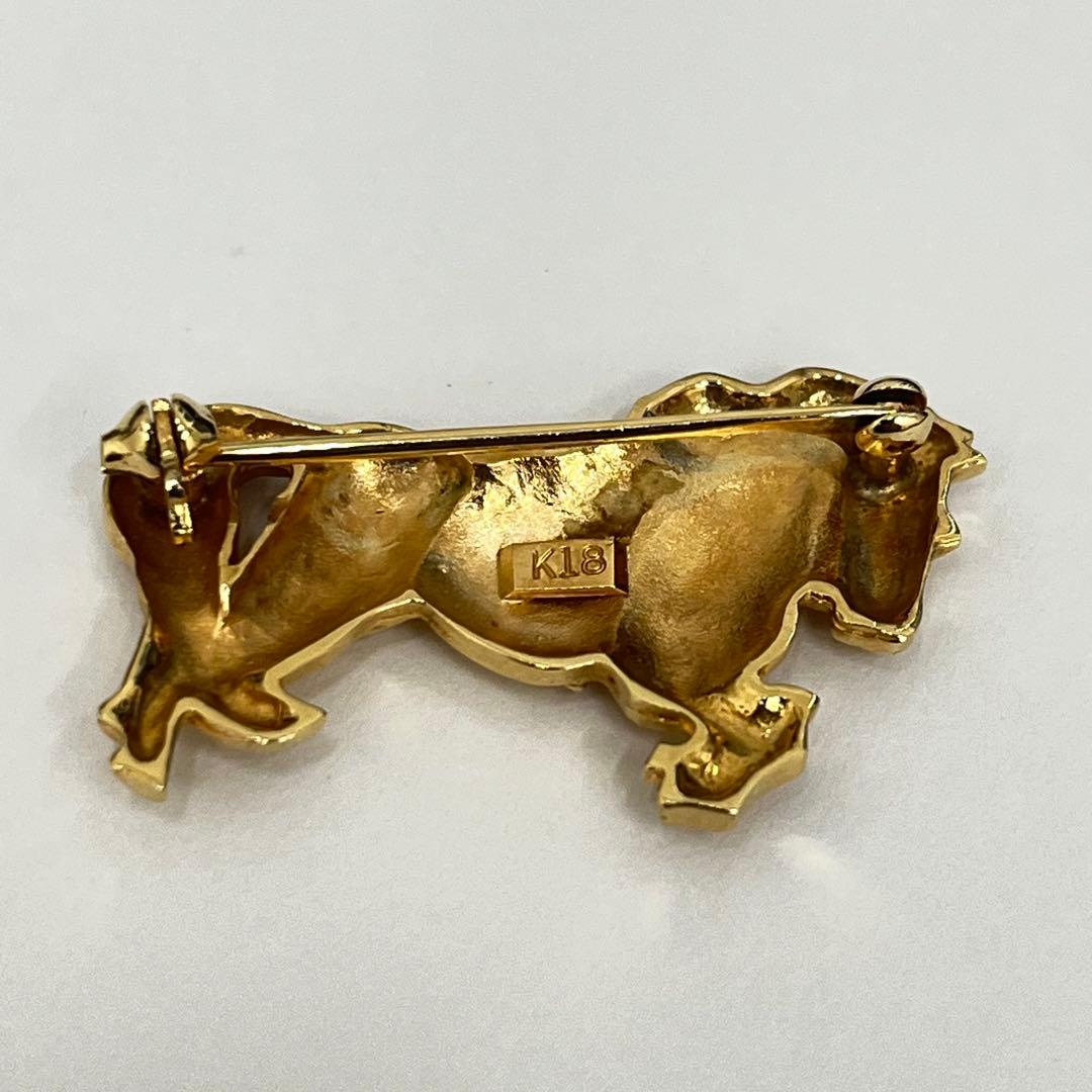 18金 K18 ゴールド 馬 ブローチ ホース 5.4g