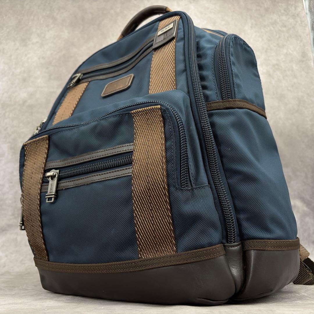 【美品✨】トゥミ バックパック リュックサック ビジネス レザー ネイビー 紺 TUMI（トゥミ） バックパック トートバッグ PC収納 リュックサック 本