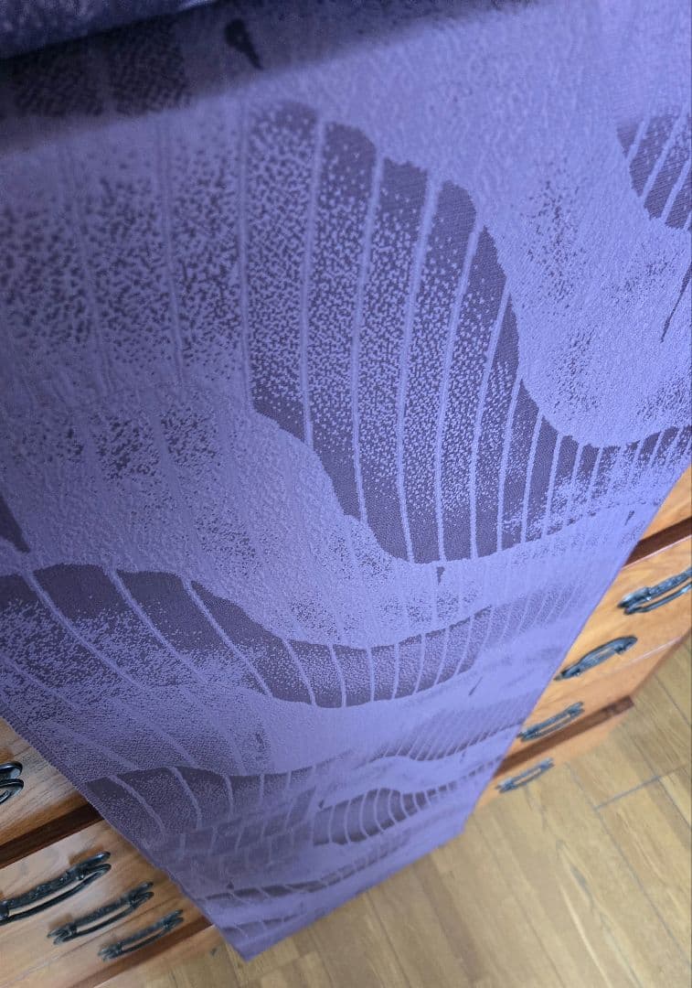 人間国宝 六谷梅軒 桐菊文様 小紋 着物 浜ちりめん まるまん光彩