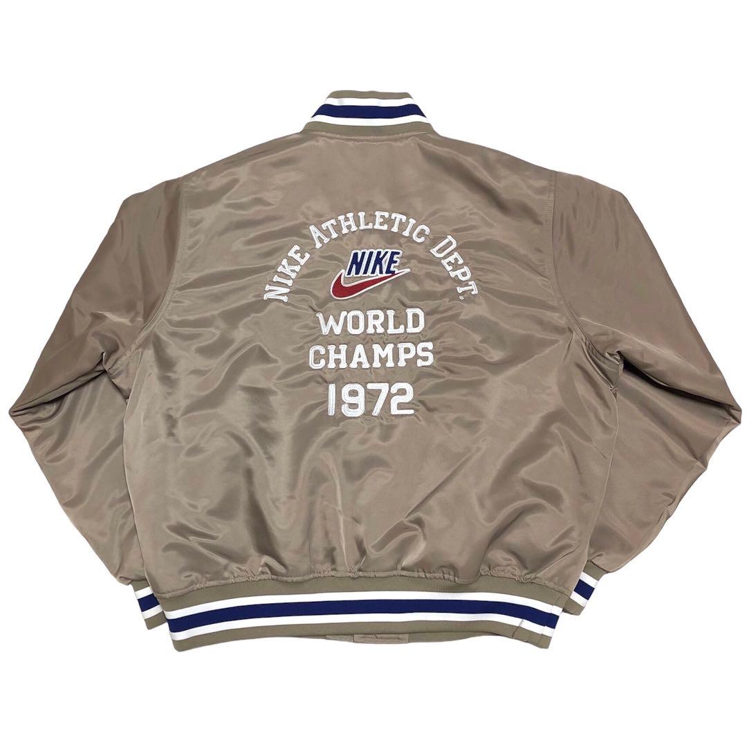 NIKE Dugout Satin Jacket スタジャン カーキ XLサイズ - メルカリ