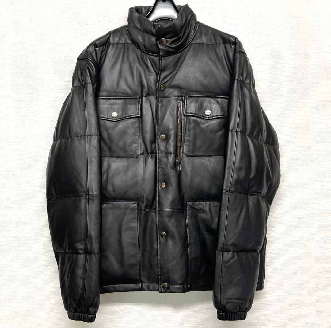 【未使用】Stussy Authentic Gear レザーダウンジャケット Stussy Authentic Gear ブラック レザーダウンジャケット L - メルカリ