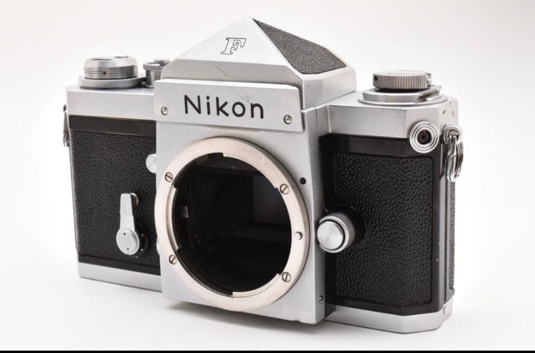 【美品級】Nikon F 前期 アイレベル 富士山マーク 動作品 1087 美品】 Nikon F アイレベル シルバー 前期 富士山 640万台 美品
