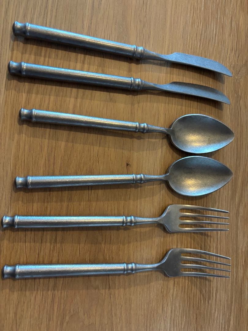 ステンレススチール カトラリーセット 6点とサイドテーブル　KRN様おまとめ専用 ステンレススチール カトラリーセット 6点とサイドテーブル KRN様お