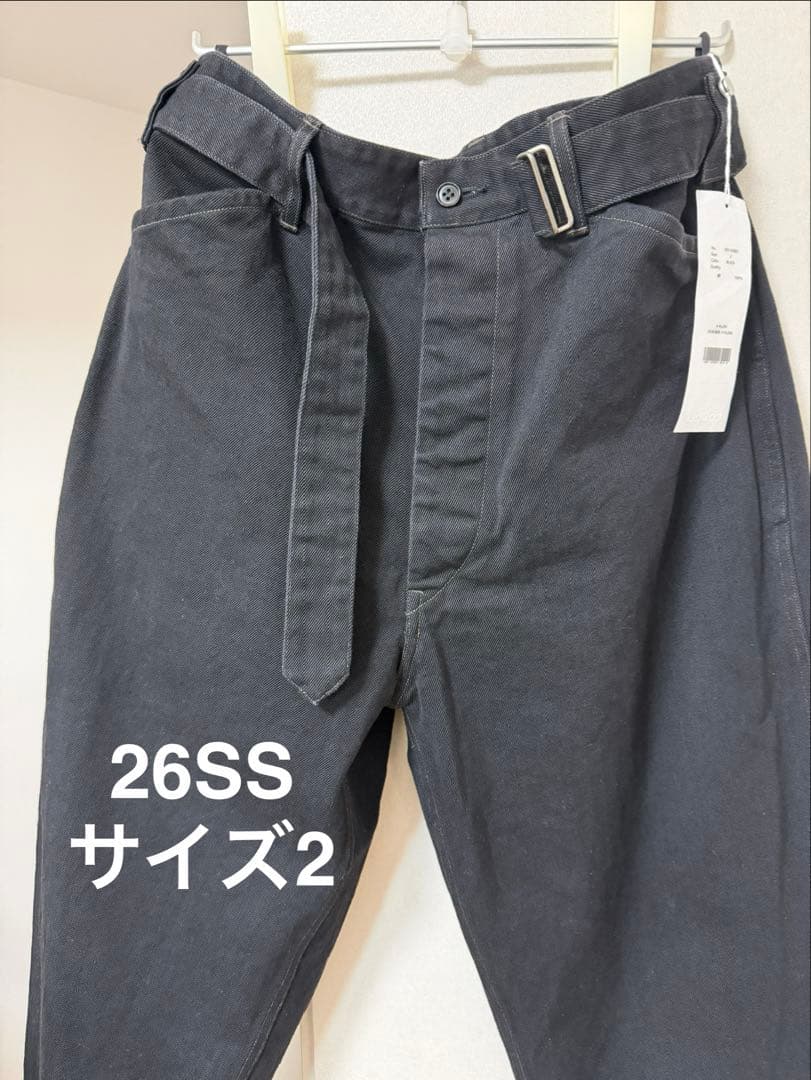 26SS COMOLI ブラックデニム ベルテッドパンツ（サイズ2） - メルカリ