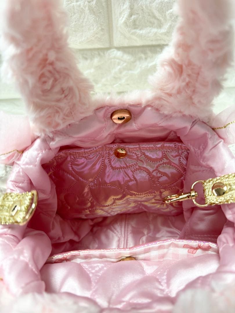 そ*2様 コヤンイサムチョン ハンドメイド ファーフリルバッグ ピンク
