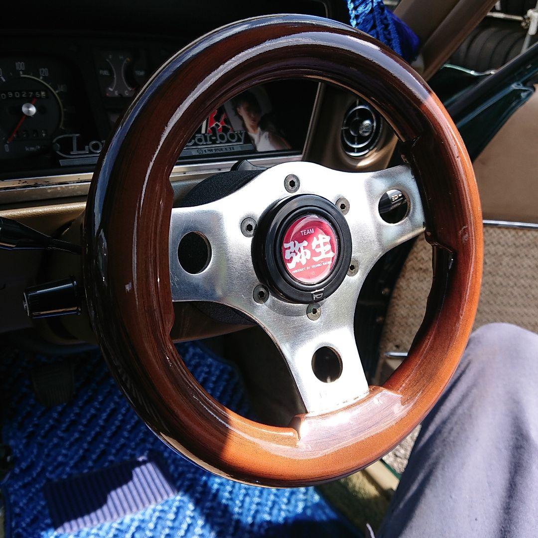 当時物オバ加工/ウッドステアリング/23,5パイ - メルカリ