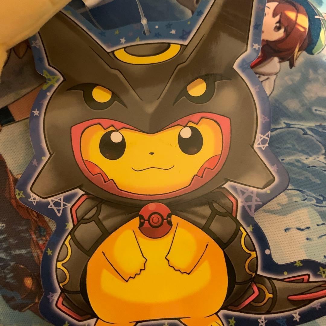 ポケモンセンター 黒いレックウザのポンチョを着たピカチュウ