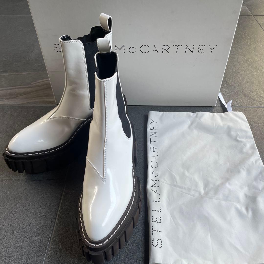 STELLA McCARTNEY サイドゴアブーツ ホワイト38 エミリー⭐︎最終 Stella McCartney - Emilie platform Chelsea boots Stella McCartney