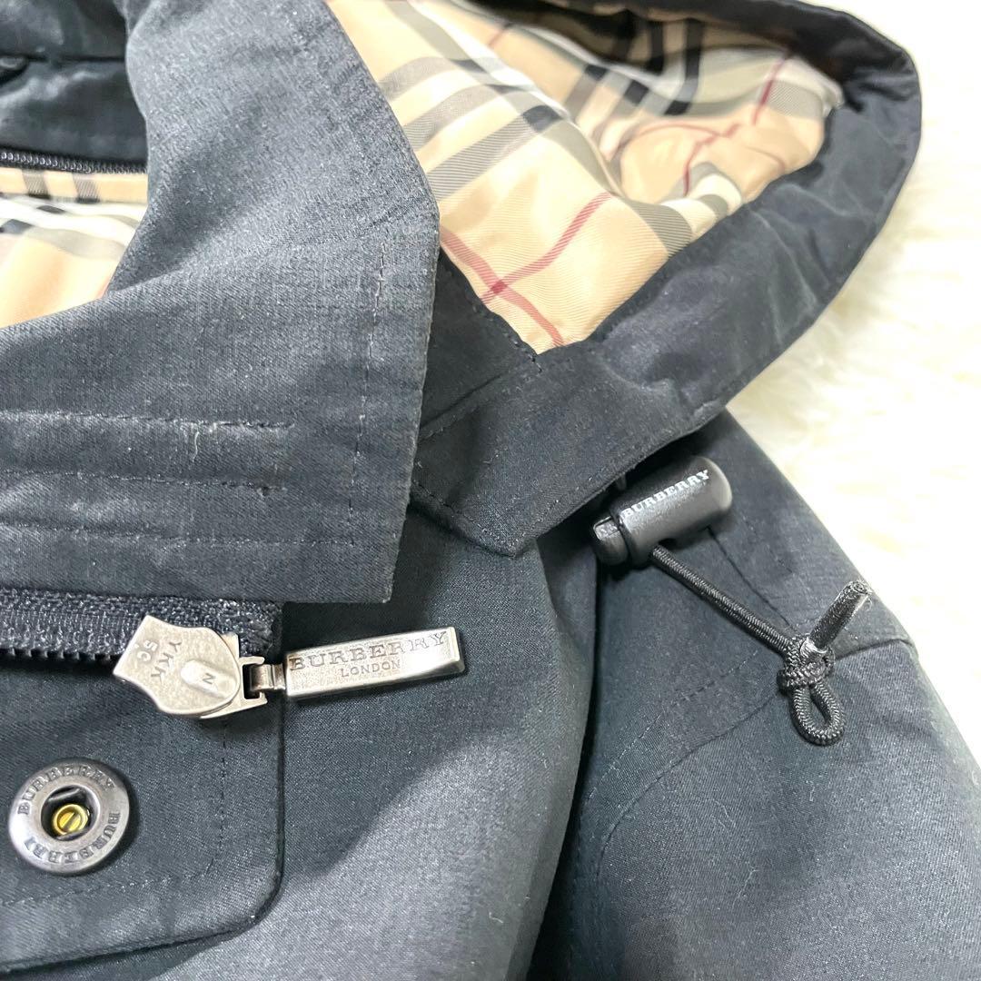 美品】バーバリーロンドン フーデッドコート XLダウンライナー ノバ