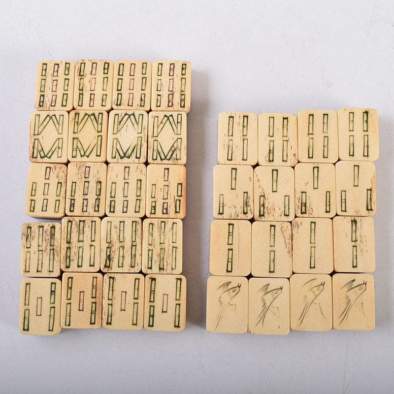 中国 竹嵌 骨牌 背竹牌 麻雀牌 木箱付 V 8014 - メルカリ